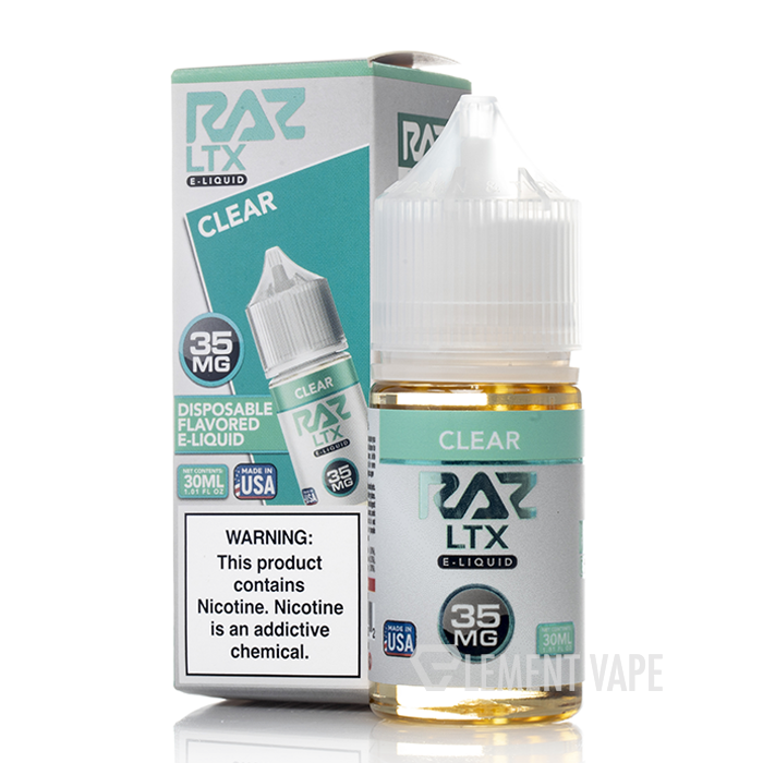 Clear RAZ X Pod Juice - RAZ LTX Style Flavor Nicotine Salts for MTL Vaping