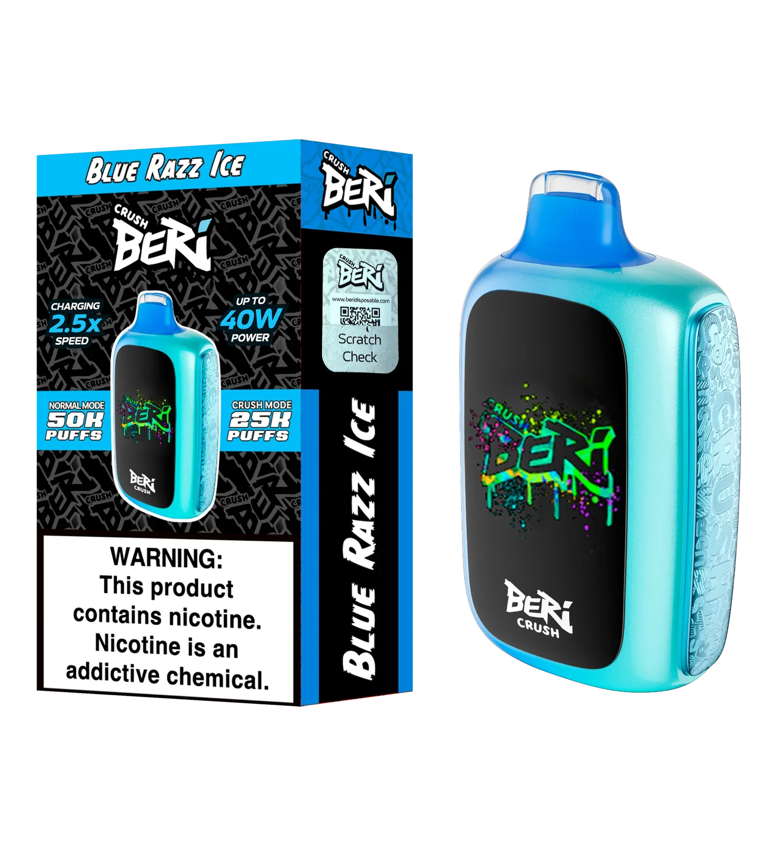 Beri Cliq 50K Disposable Vape New Kit - 360°Transparent Tank 50000 Puffs